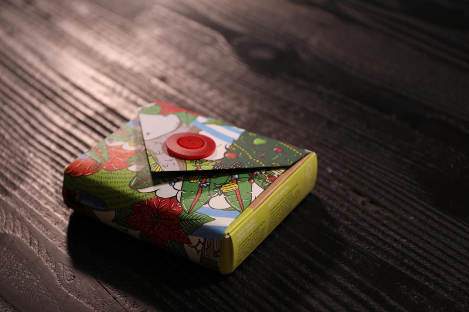 Create a bit of intrigue by leaving the edges of your gift unwrapped – you’ll also save all the heartache that comes with folding corners. Photo: Yahoo Lifestyle