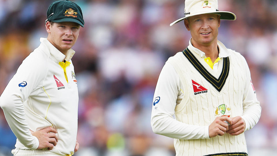 Steve Smith and Michael Clarke, pictured here during the 2015 Ashes series in England.