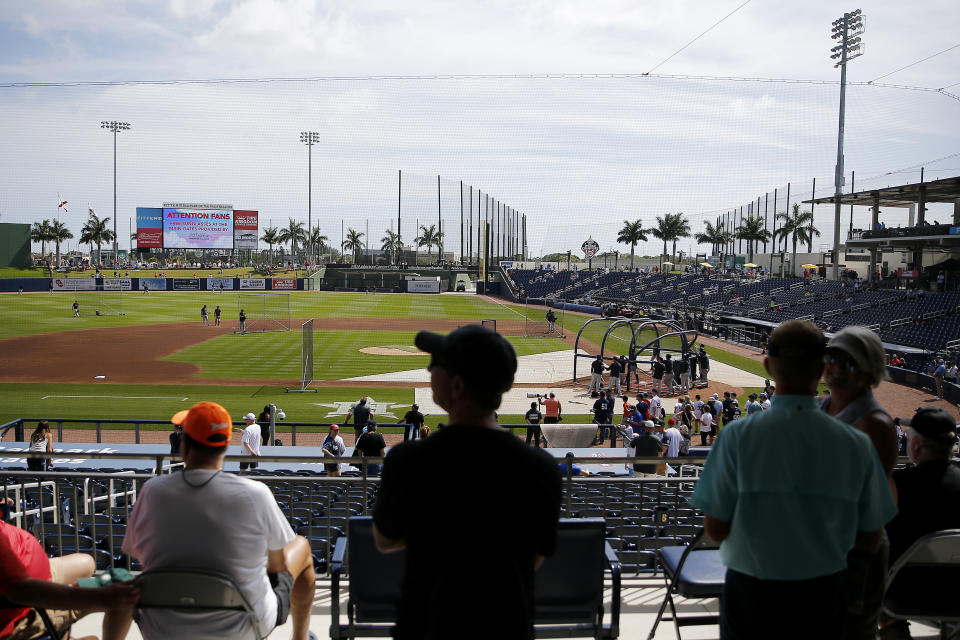 MLB is suspending spring training as of Friday and is reportedly going to delay opening day. (Photo by Michael Reaves/Getty Images)