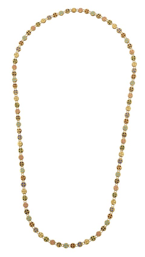 Gold and enamel necklace