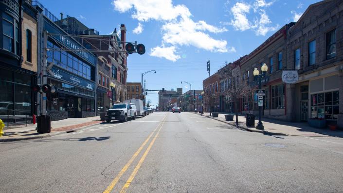 A view of East State street on Wednesday, April 13, 2022, in downtown Rockford.