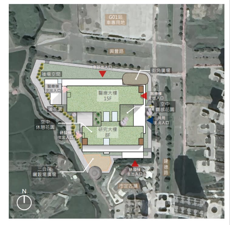 中大醫院位於桃園捷運綠線G01站對面，且鄰近國道3號。   圖：中央大學/提供