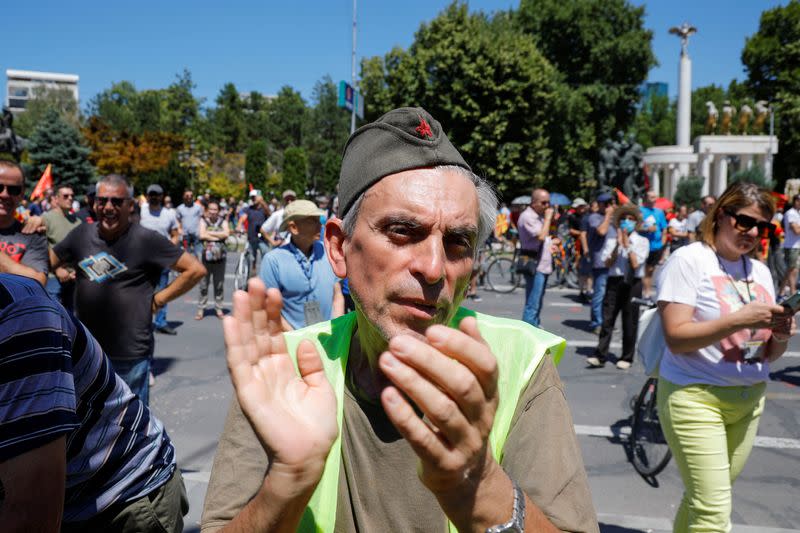 North Macedonians protest as parliament vote on Bulgaria, EU compromise, in Skopje