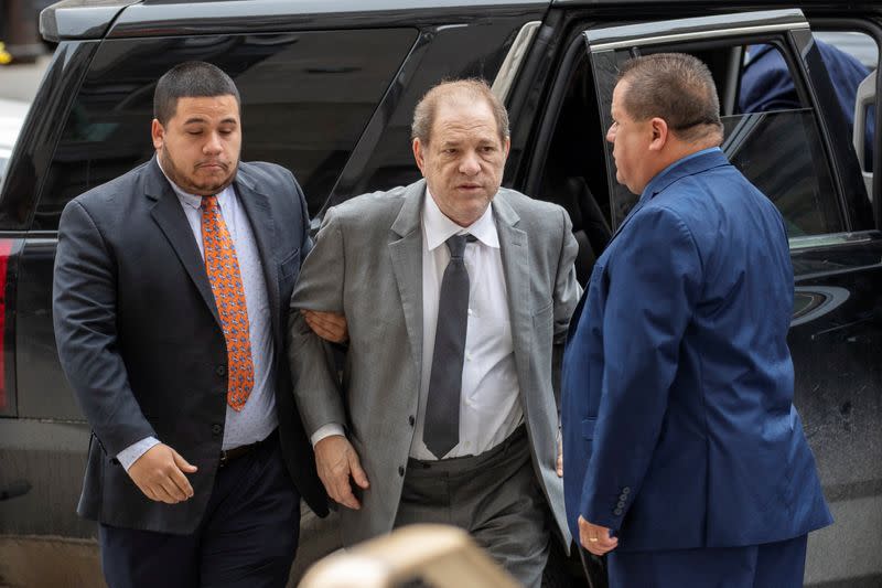 Film producer Harvey Weinstein arrives for a hearing in his sexual assault case at New York Supreme Court in New York