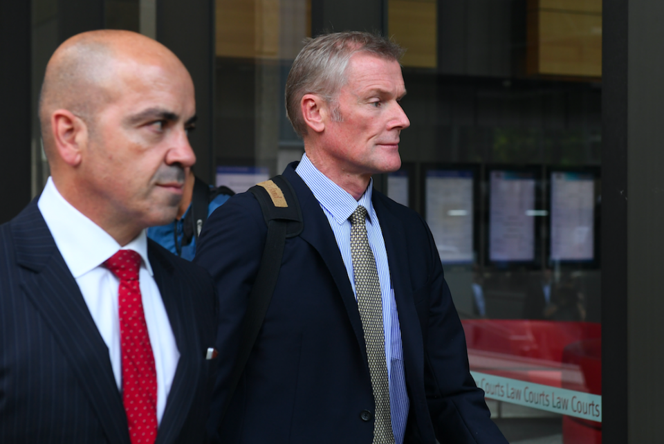 Gordon Wood arrives at the Supreme Court in Sydney, Tuesday, Feb. 21, 2017. Former chauffeur Gordon Wood is pursuing damages against the state of NSW, claiming he was wrongfully convicted of the murder of model Caroline Byrne. Photo: AAP.