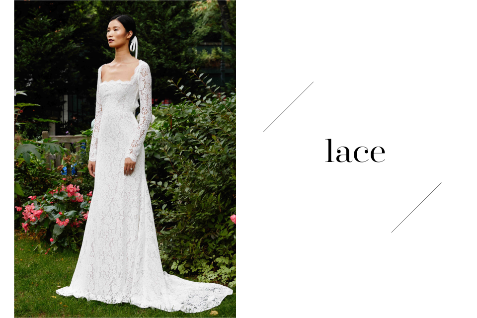 Wedding Dress Trend #3: Lace wedding dresses are here to stay. (Photo: Lela Rose, Art: Yahoo Lifestyle photo-illustration)