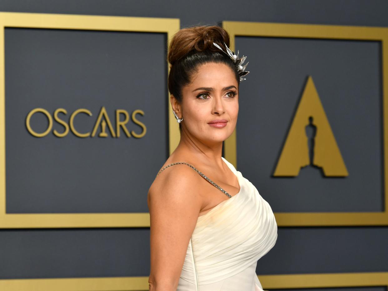 Salma Hayek en la 92a Entrega Anual de los Premios de la Academia en Hollywood, California, el 9 de febrero de 2020 (Amy Sussman/Getty Images)