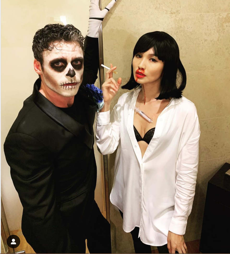 Richard Madden and Gemma Chan - Skeleton and Mia Wallace in "Pulp Fiction"