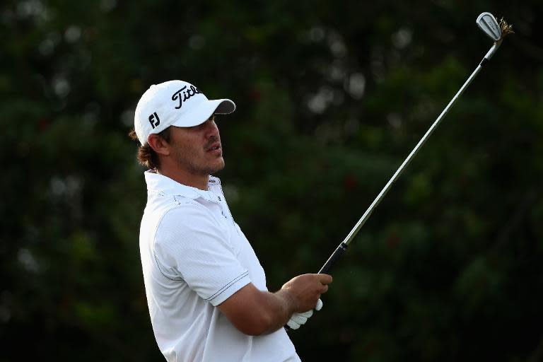 Brooks Koepka watches his tee shot on the 15th hole during the first round of the Honda Classic on February 26, 2015 in Palm Beach Gardens