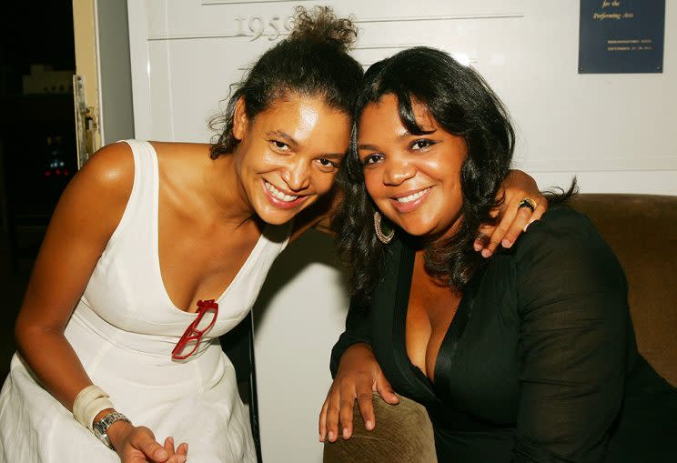 Bill Cosby's daughters Erinn and Evin -- seen here at the opening night of the 43rd Annual New York Film Festival at Avery Fisher Hall in NYC in 2005 -- are in sync on the issue of their father. (Photo: Evan Agostini/Getty Images)