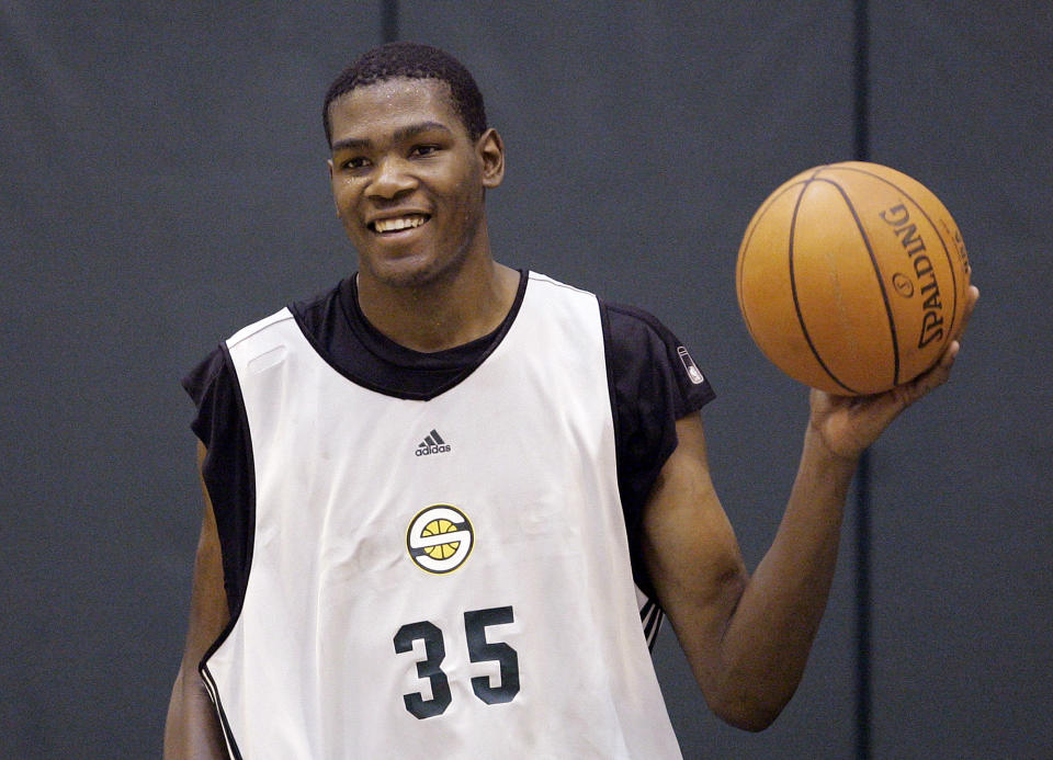 Kevin Durant would support Seattle getting an NBA team again. (AP Photo/Elaine Thompson)