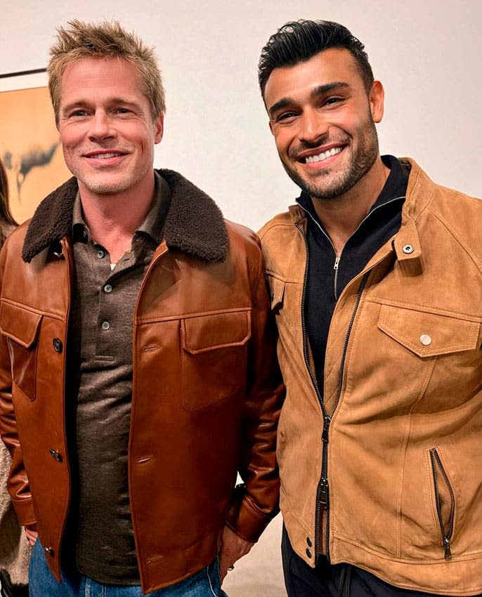 Brad Pitt con Sam Asghari, exmarido de Britney Spears