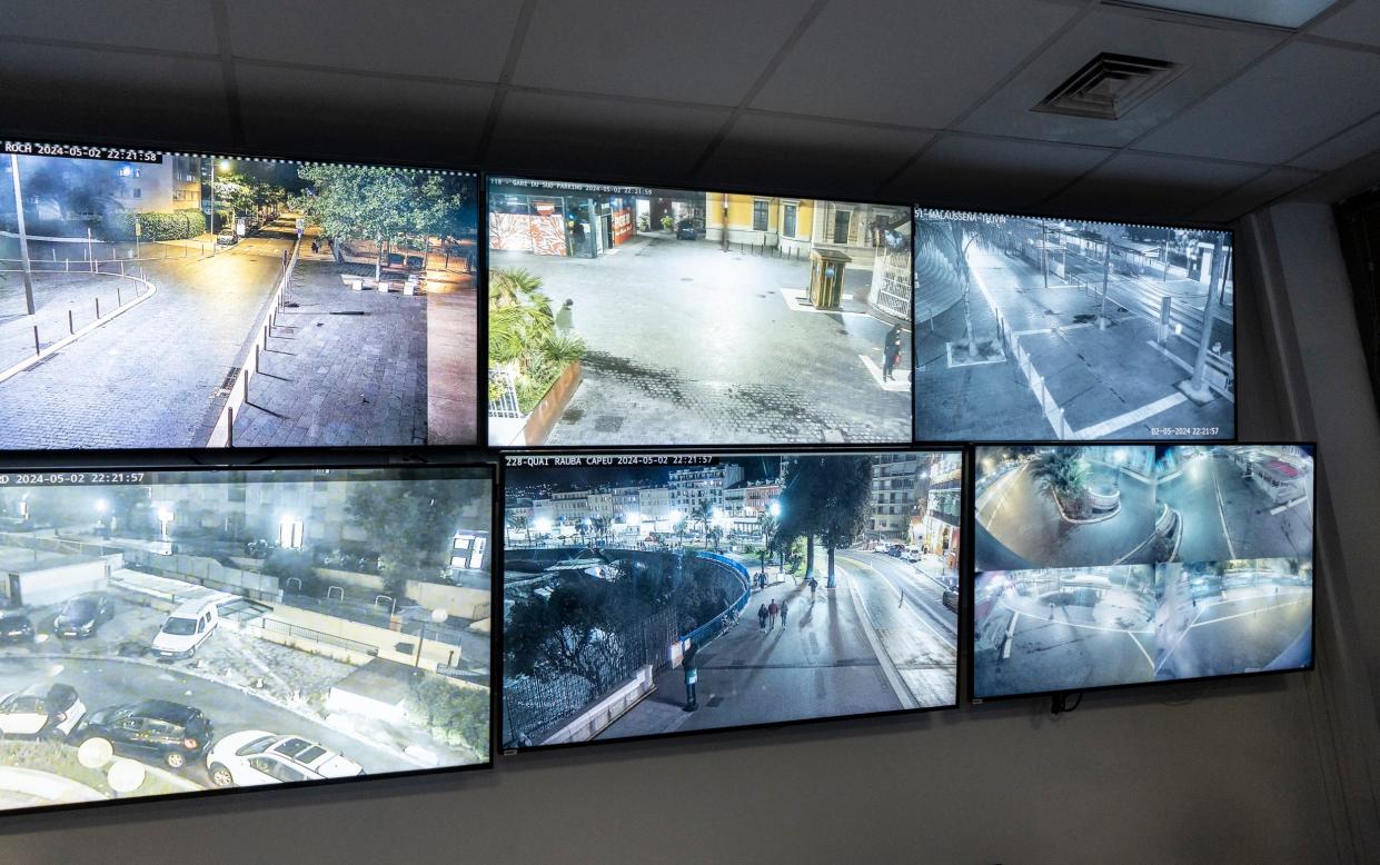 The streets of Nice are monitored on CCTV screens in the crisis room of the Nice Urban Supervision Centre