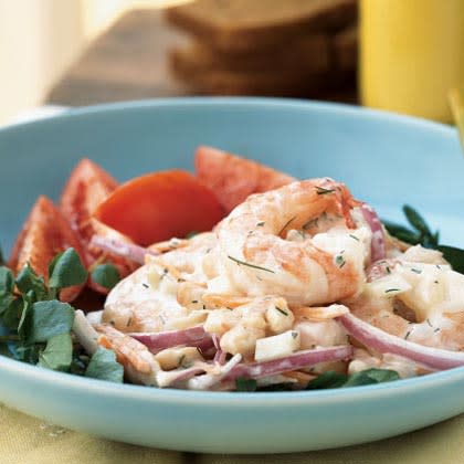Shrimp and White Bean Salad with Creamy Lemon Dill Dressing