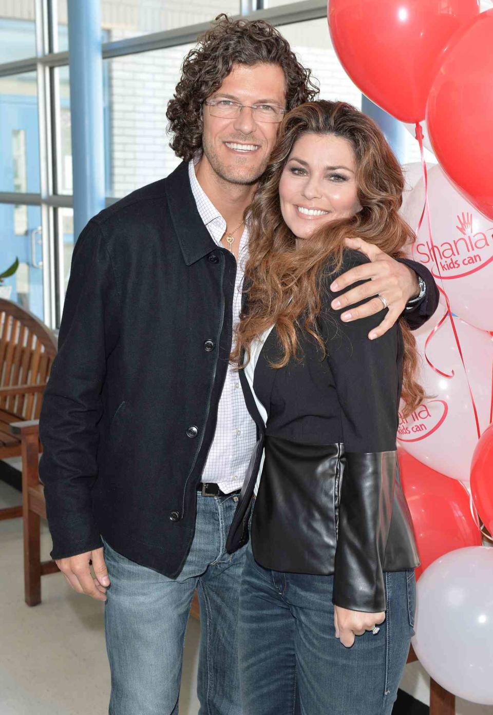 Frederic Thiebaud and Shania Twain attend The Dilawri Foundation and The Peel Board Launch for "Shania Kids Can" Clubhouse on September 19, 2014 in Brampton, Canada