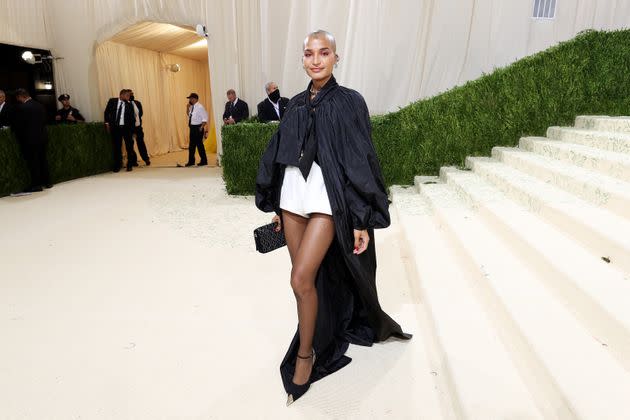 Indya Moore in Saint Laurent at the 2021 Met Gala.  (Photo: Cindy Ord/MG21 via Getty Images)