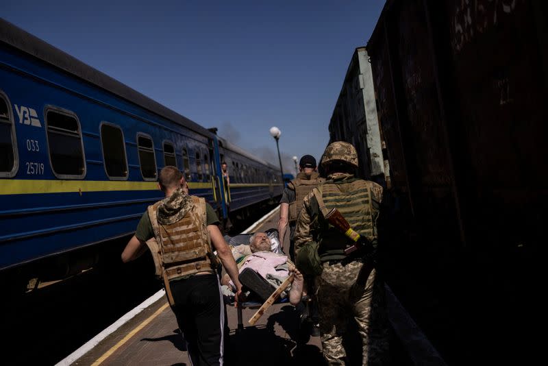 Aftermath of a Russian military strikes in Kherson