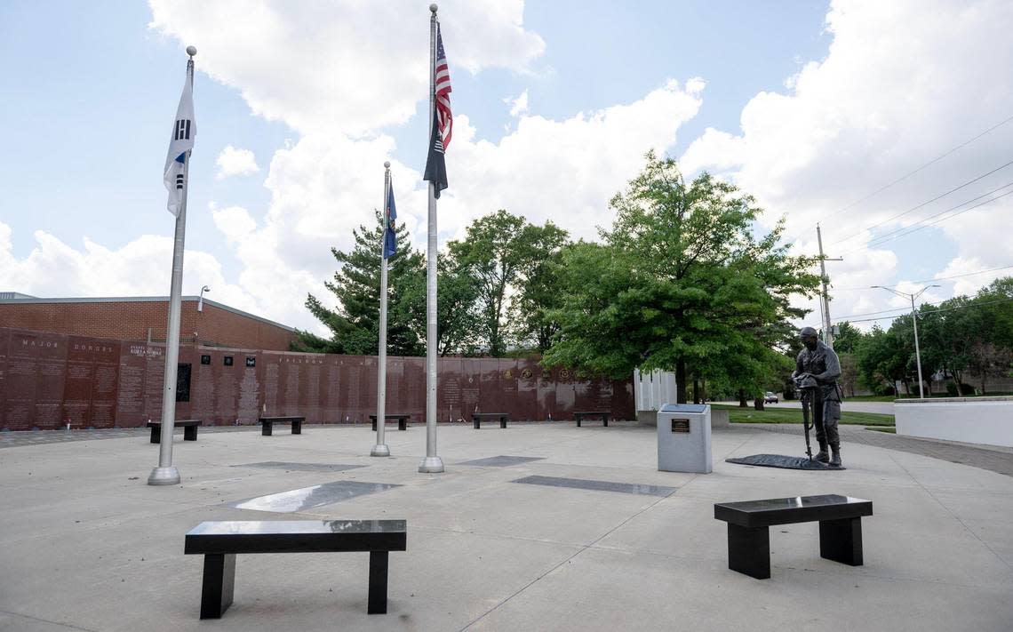 The Korean War Veterans Memorial located at 11902 Lowell Ave. in Overland Park features the names of 415 Kansan soldiers who died in the war.