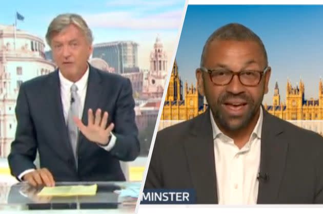 Richard Madeley accused James Cleverly of dodging his questions (Photo: Good Morning Britain)