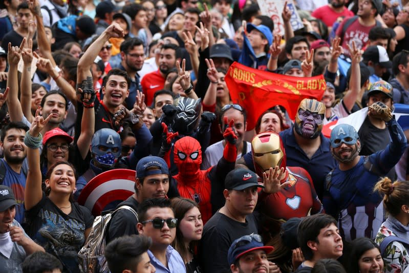 Protest against Chile's state economic model in Santiago