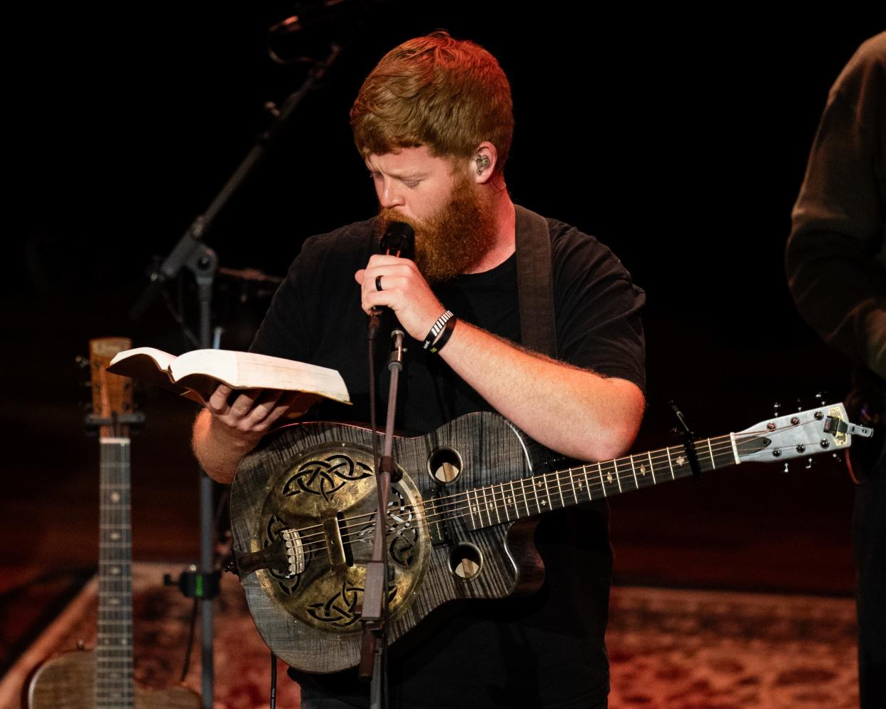 Oliver Anthony performs at the Ryman Auditorium in Nashville, Tenn., Thursday, Feb. 22, 2024.