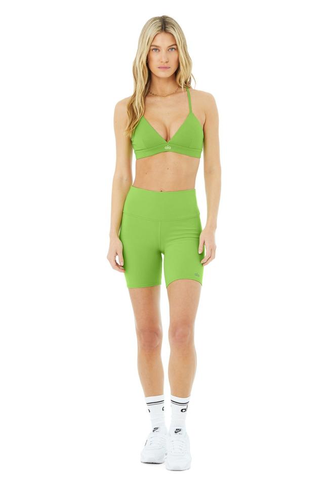 Kendall Jenner's Alo Yoga Set: Shop Her Lime Green Bra & Bike Shorts