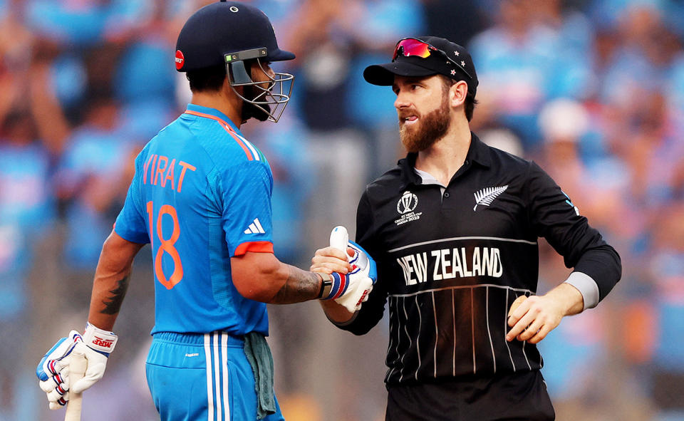 Kane Williamson and Virat Kohli at the Cricket World Cup.