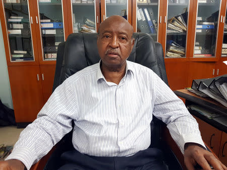 Samir Gasim is seen inside his office in his confectionary and cardboard packaging factory during a Reuters interview on the outskirts of Khartoum, Sudan January 27, 2019. Picture taken January 27, 2019. REUTERS/Patrick Werr