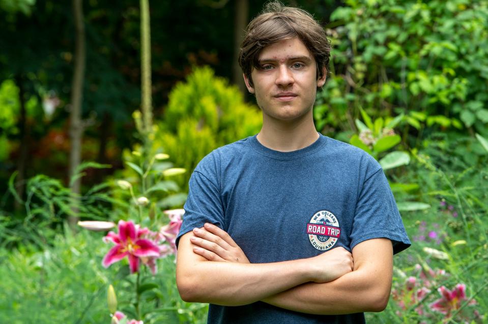 Tyler Spangler at his home in Windsor Township, York County, near Red Lion, Pa.