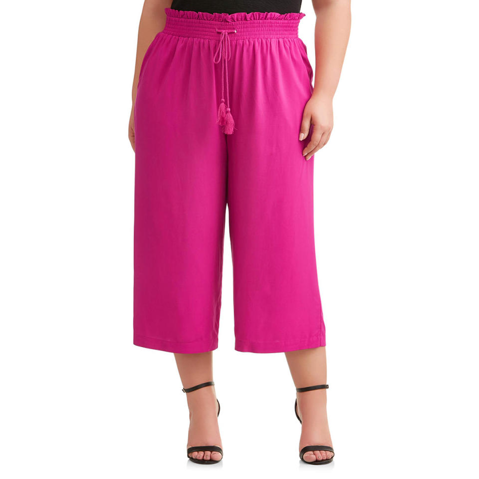 Terra & Sky Plus Size Wide Leg Cropped Pants