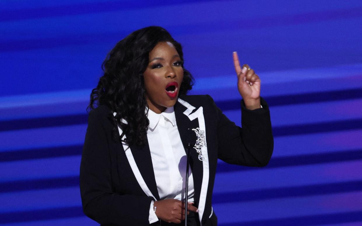 US Representative Jasmine Crockett speaks on the first day of the Democratic National Convention