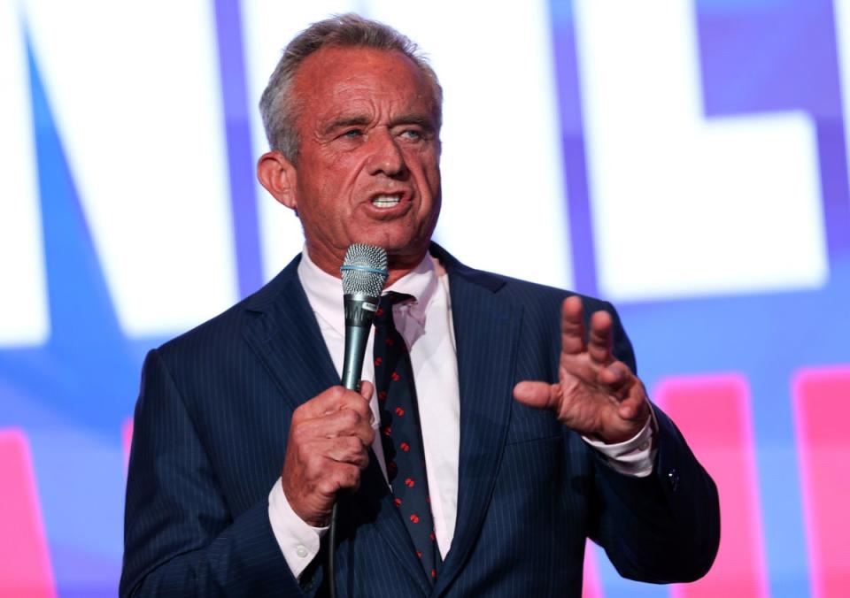 Independent presidential candidate Robert F. Kennedy Jr. speaks at the Libertarian National Convention on May 24 (Getty Images)