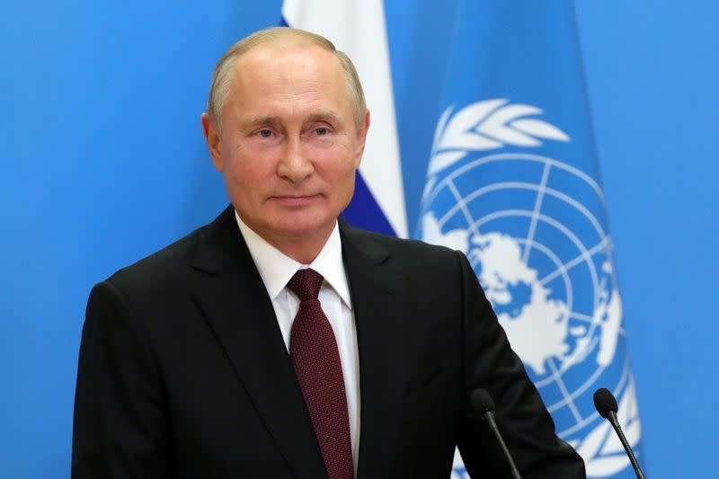 Russia's President Putin addresses the United Nation's General Assembly in Moscow