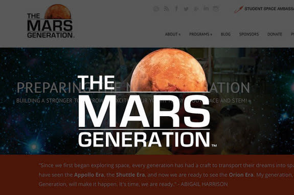 The Mars Generation, launched on Sept. 15, 2015, aims to prepare the next generation of space buffs by getting youth excited about space and science education.