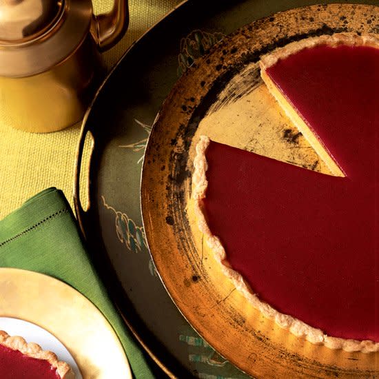 Pumpkin Cheesecake Tart with Cranberry Gelée