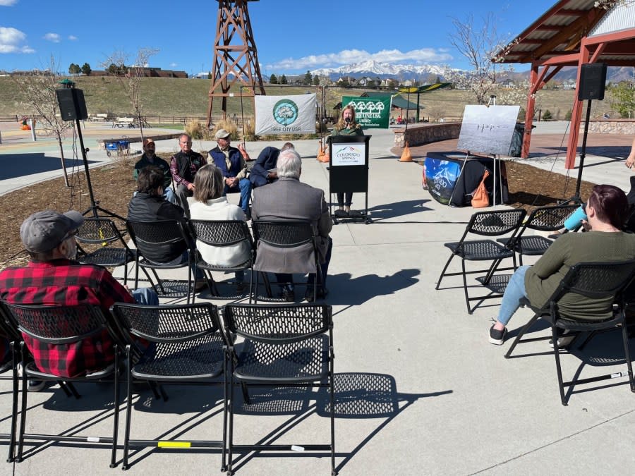 Crabapple tree planting ceremony at John Venezia Park