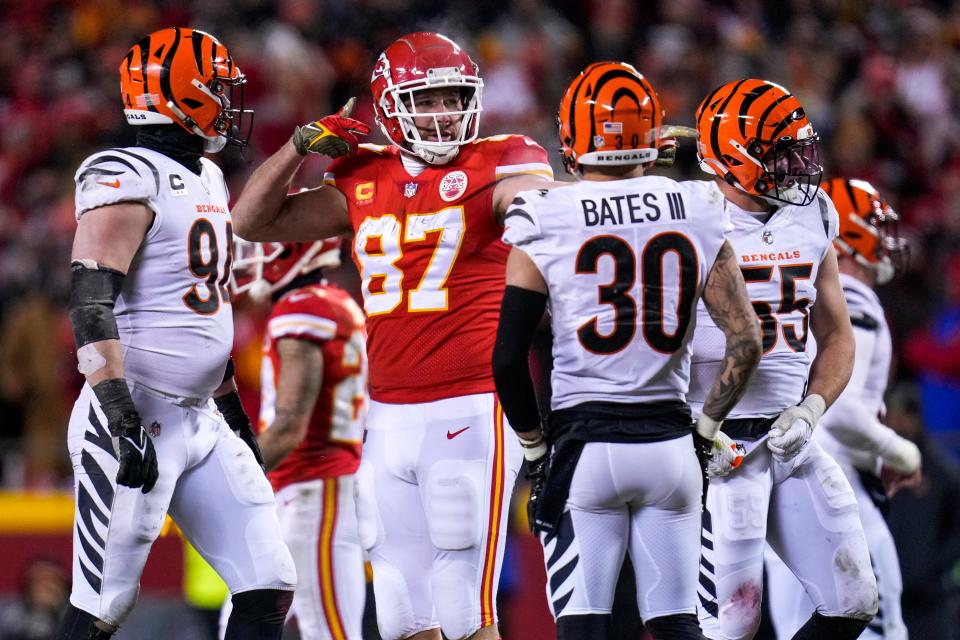 Kansas City Chiefs tight end Travis Kelce against the Bengals in January