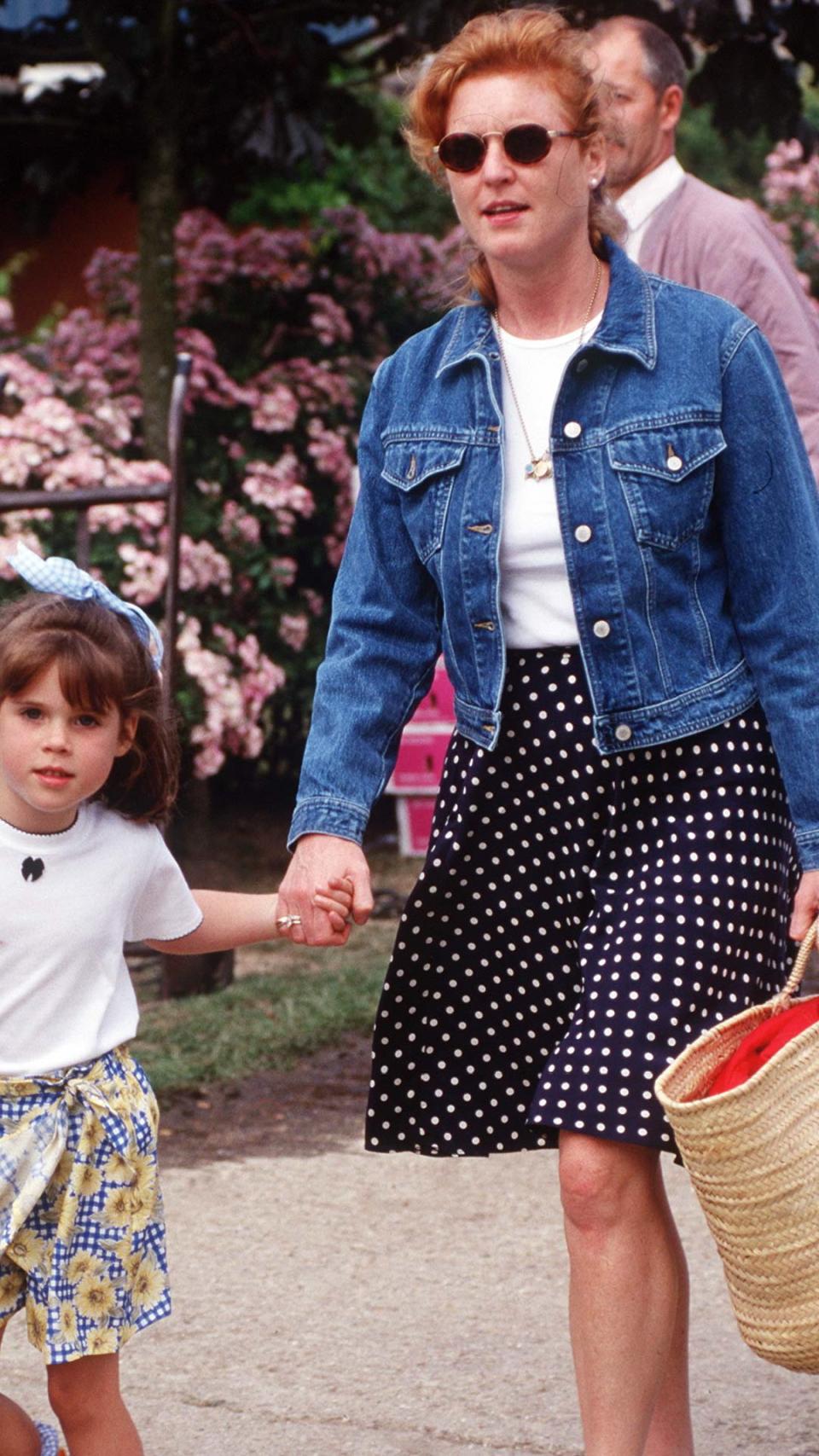 Sarah Ferguson's 1990's polka dot and denim