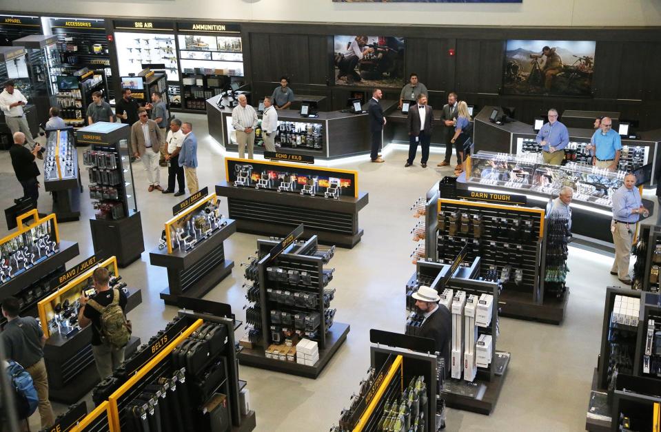 The Sig Sauer Experience Center featuring the company's flagship retail showroom, state-of-the-art indoor shooting ranges, and a high-tech, interactive museum opened July 13, 2022.