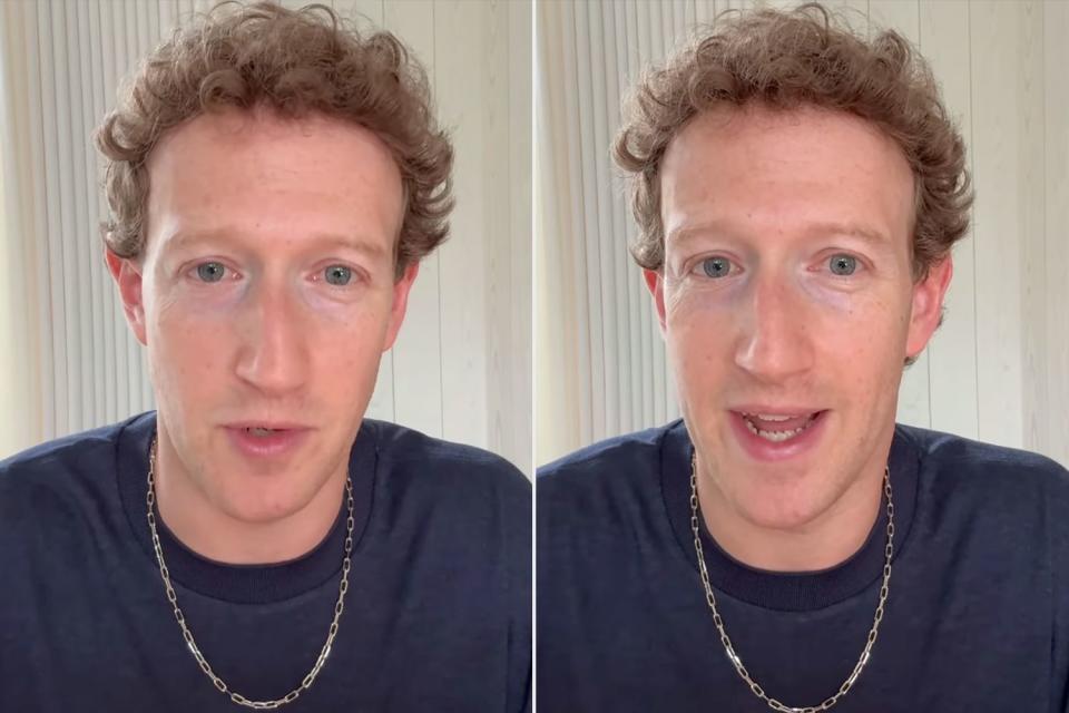 <p>Instagram/Zuck</p> Mark Zuckerberg in the video that spawned his viral photoshopped beard photo