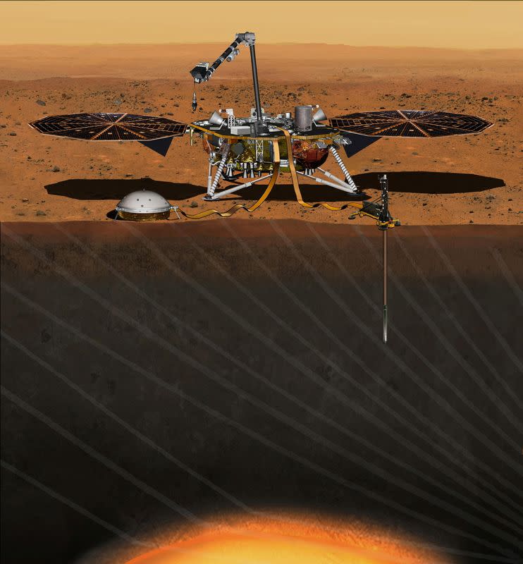 FILE PHOTO: The NASA Martian lander known as InSight is seen in an undated artist's rendering