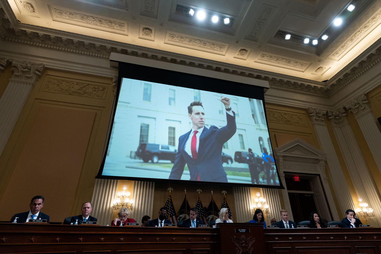 Josh Hawley January 6 Select Committee Hearing Bill Clark/CQ-Roll Call, Inc via Getty Images