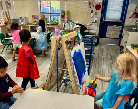 The Washington Unified School District in West Sacramento, California, used a state grant to make transitional classrooms more kid-friendly, with play areas and curriculum that won't be left on the shelf.  (Washington Unified School District)