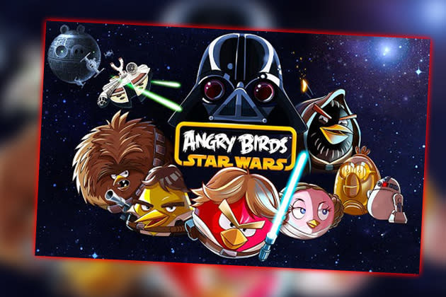 <b>Angry Birds Star Wars: Explodierende Vögel im All</b><br><br>Nun düsen die bunten Vögel auch durchs All und kämpfen in Star Wars-Montur und mit Lichtschwert gegen die imperialistischen grünen Schweine. Wer Angry Birds mag, wird auch die Star Wars-Edition lieben. Wie bisher werden Vögel wie Kanonen verschossen, um Ziele zu zerstören. Android: kostenlos, iTunes: 0,89 Euro. (Bild: Rovio Entertainment, Google Play)