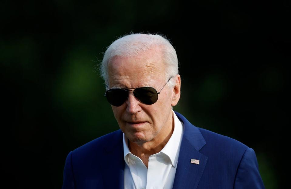 U.S. President Joe Biden returns to the White House with first lady Jill Biden on July 7, 2024, in Washington, DC. A junior navy sailor tried to get ahold of his medical records three times in February. (Getty Images)