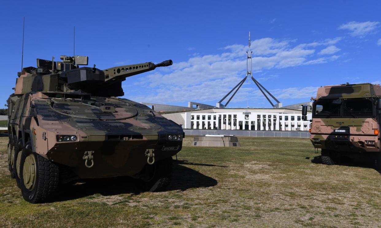 <span>Launcher and missile control elements for Boxer armoured vehicles were reportedly manufactured by Varley Rafael Australia solely for Australian use.</span><span>Photograph: AAP</span>