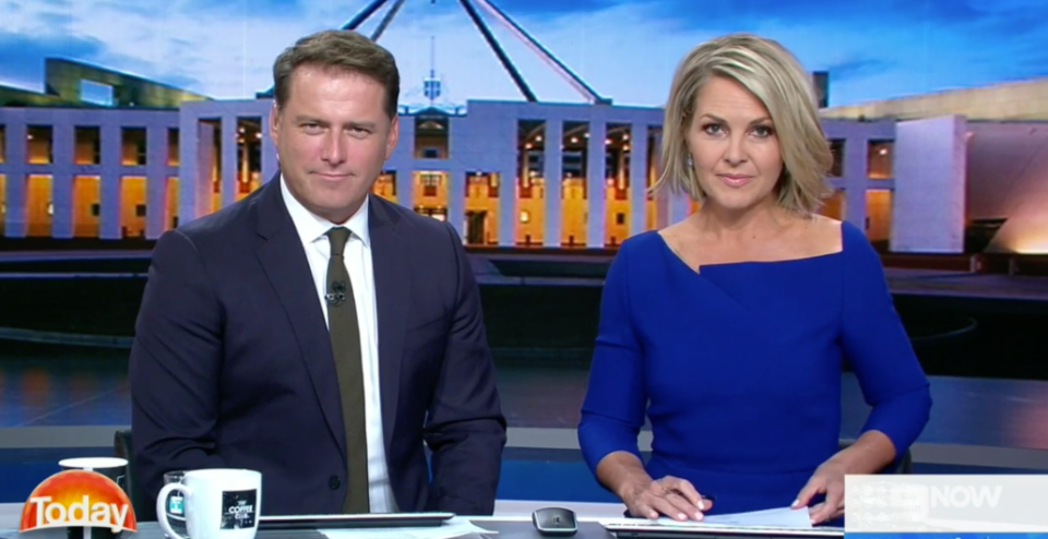 He’d been busted complaining about his new co-worker Georgie Gardner and was later forced to apologise. Source: Nine