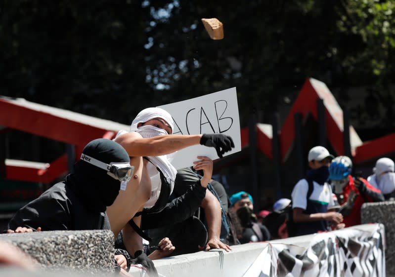 Protest against Chile's state economic model in Santiago