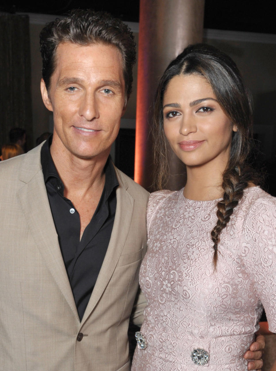 Matthew McConaughey, left, and Camila Alves McConaughey attend the 86th Oscars Nominees Luncheon, on Monday, Feb. 10, 2014, in Beverly Hills, Calif. (Photo by John Shearer/Invision/AP)