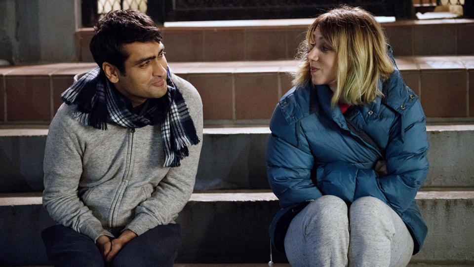 THE BIG SICK, from left: Kumail Nanjiani, Zoe Kazan, 2017.